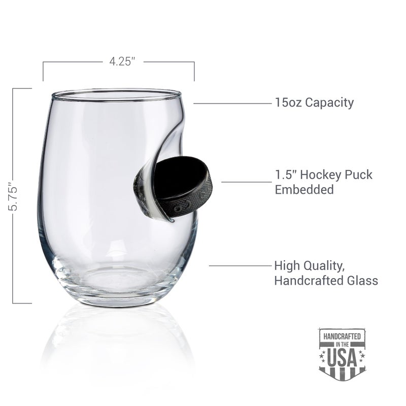 BenShot Hockey Puck Wine Glass - 15oz | Made in the USA - Image 4